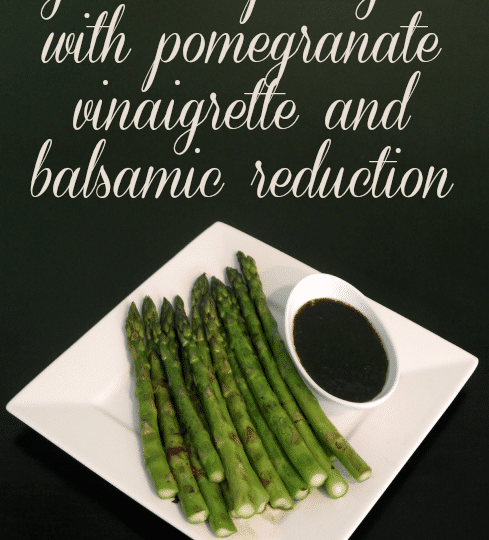 Grilled Asparagus with Pomegranate Vinaigrette and Balsamic Reduction #shop