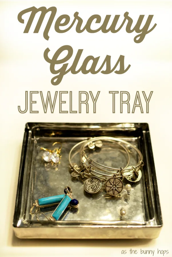 Make your own mercury glass jewelry tray in a few easy steps with looking glass paint and a candle plate. 