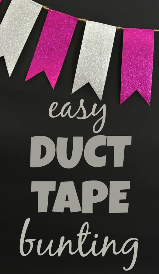 Make and easy and fun bunting from glitter duct tape! It only takes a few minutes to complete.  #HerHealth #CollectiveBias #shop