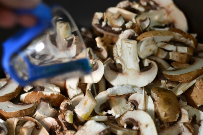 olive oil and mushrooms