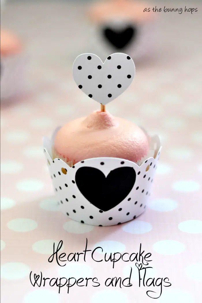 Make adorable heart cupcake wrappers and flags with your silhouette!