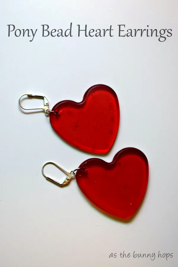 Pony Bead Heart Earrings