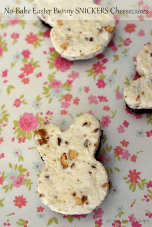 Make easy and fun No-Bake Easter Bunny SNICKERS Cheesecakes