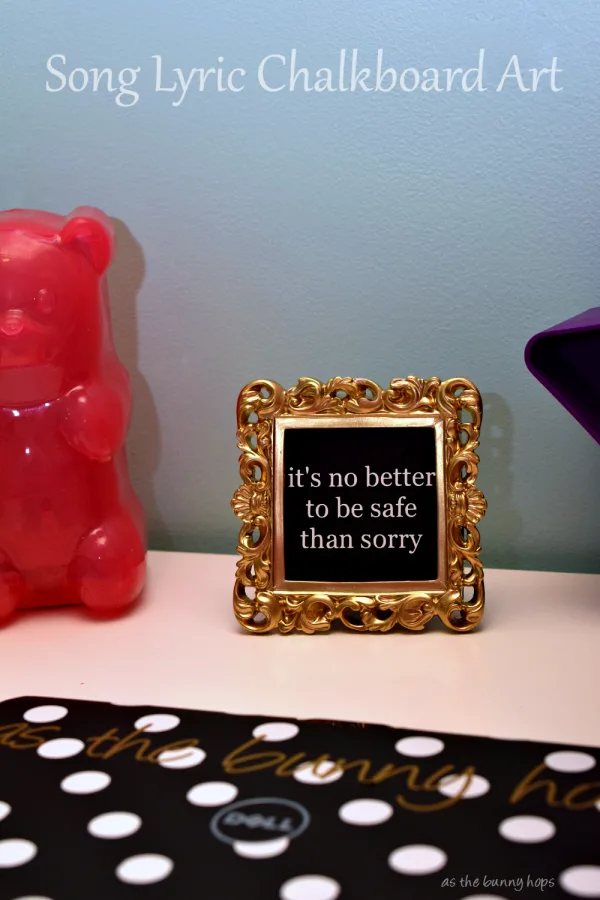 Easy to make song lyric chalkboard art. 