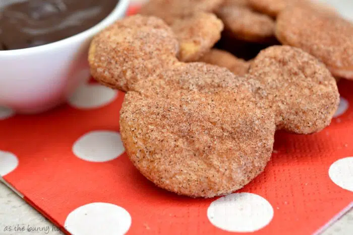 Try these easy and delicious Disney-inspired Churro Cookies shaped like Mickey Mouse! 