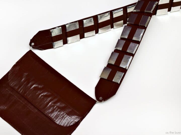 It's easy to make your own Chewbacca style bandolier with duct tape! Perfect for your Halloween costume, too!