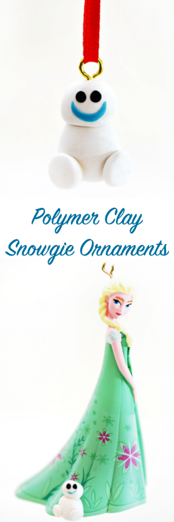 Use polymer clay to make your own Snowgie Christmas ornament. You can use one to embellish the Frozen Fever Elsa ornament, too!