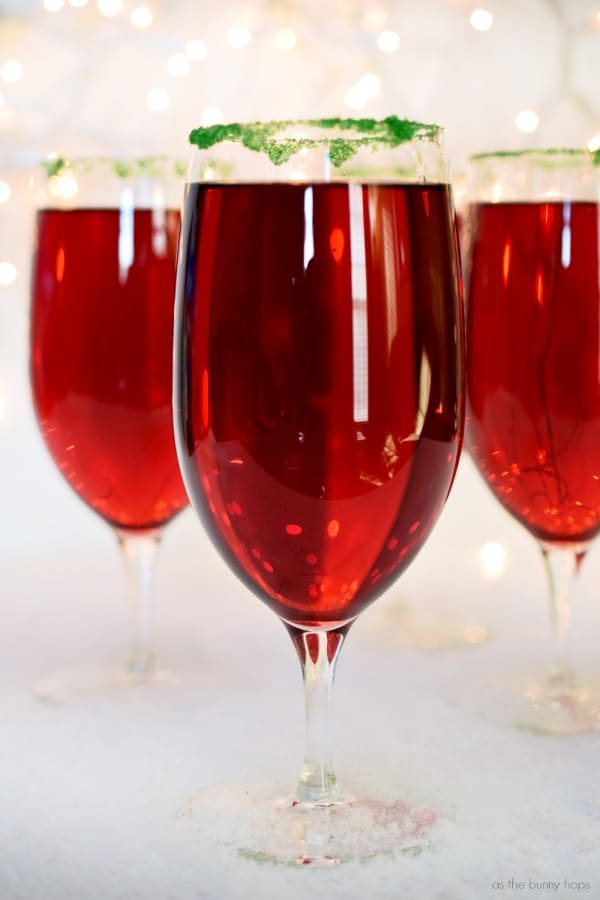 Two ingredient Cranberry Pomegranate Sparklers make at the perfect all-ages signature holiday drink!