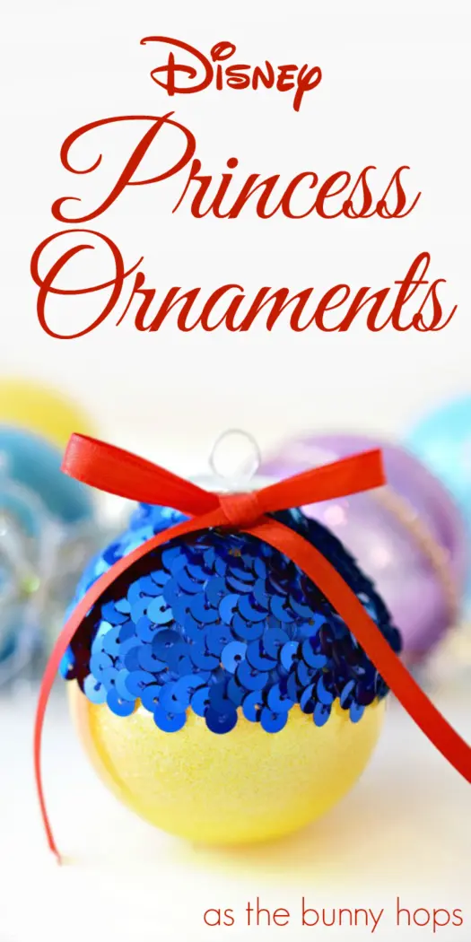 Create beautiful Disney Princess ornaments for your Christmas tree with these easy instructions! There's tons of Disney holiday inspiration at As The Bunny Hops! 