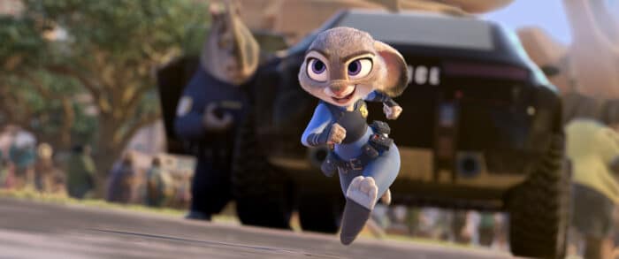 ZOOTOPIA – OFFICER HOPPS -- Judy Hopps (voice of Ginnifer Goodwin) believes anyone can be anything. Being the first bunny on a police force of big, tough animals isn't easy, but Hopps is determined to prove herself. Featuring score by Oscar®-winning composer Michael Giacchino, and an all-new original song, "Try Everything," performed by Grammy® winner Shakira, Walt Disney Animation Studios' "Zootopia" opens in U.S. theaters on March 4, 2016. ©2015 Disney. All Rights Reserved.