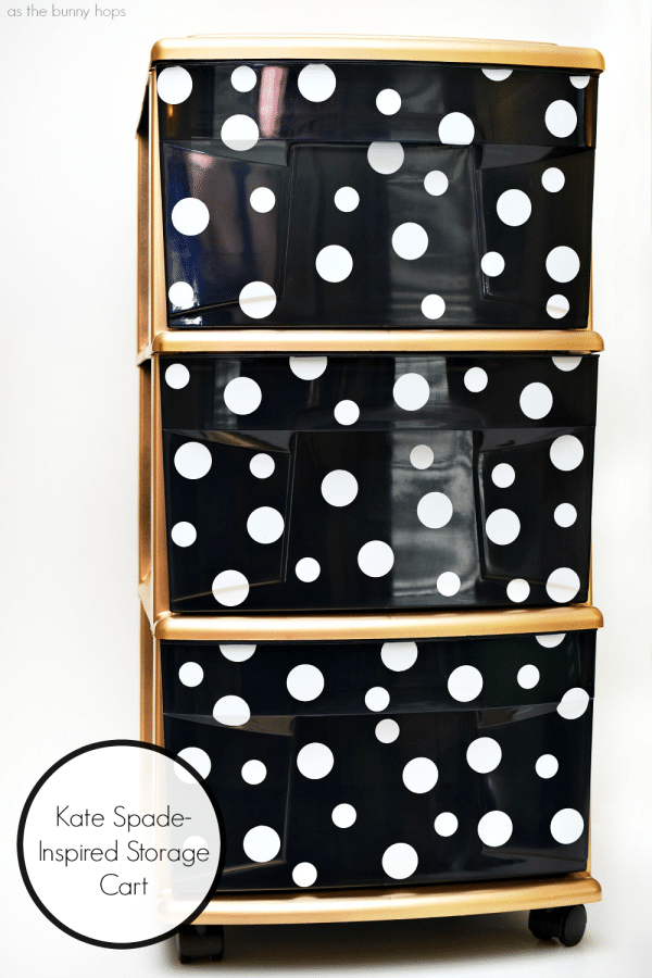 Sure, storage carts are practical-but look what a little paint and a little contact paper can do! Make your own Kate Spade-inspired storage cart in just a few steps! 