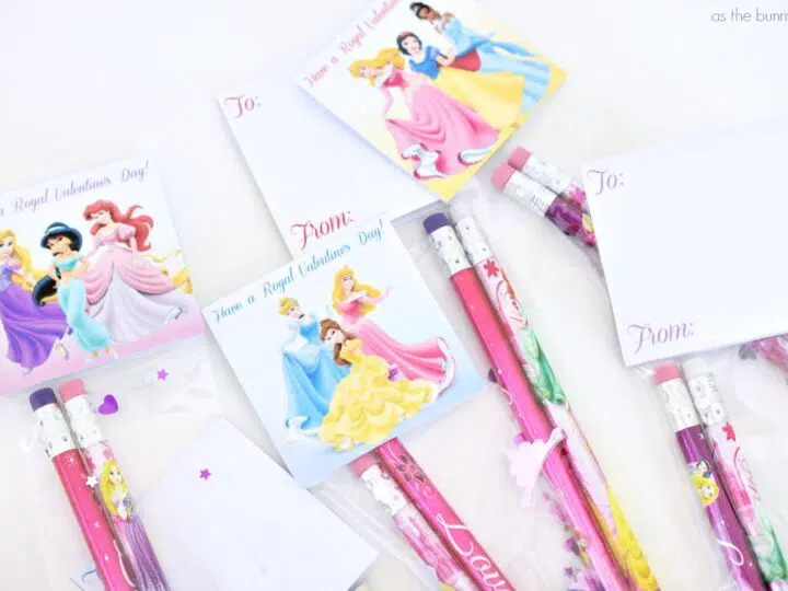 You're just a few minutes away from creating easy and fun Disney Princess Pencil Valentines with my free printable!