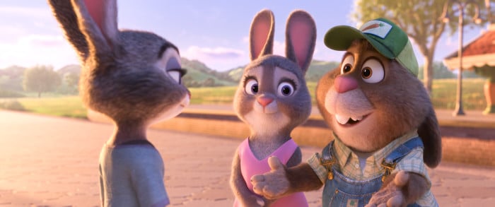 ZOOTOPIA – Pictured (L-R): Judy, Bonnie, and Stu Hopps. ©2016 Disney. All Rights Reserved.