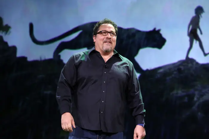 ANAHEIM, CA - AUGUST 15: Director Jon Favreau of THE JUNGLE BOOK took part today in "Worlds, Galaxies, and Universes: Live Action at The Walt Disney Studios" presentation at Disney's D23 EXPO 2015 in Anaheim, Calif. (Photo by Jesse Grant/Getty Images for Disney) *** Local Caption *** Jon Favreau