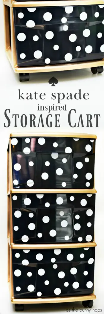 Sure, storage carts are practical-but look what a little paint and a little contact paper can do! Make your own Kate Spade-inspired storage cart in just a few steps! 