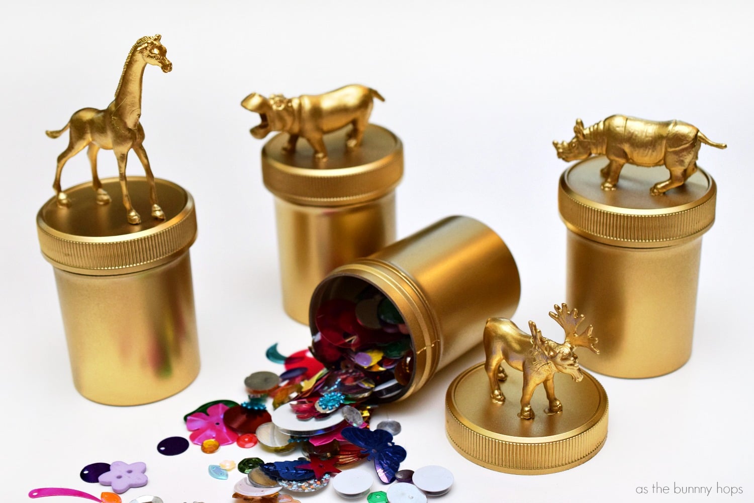 Golden Animal Trinket Jars - As The Bunny Hops®