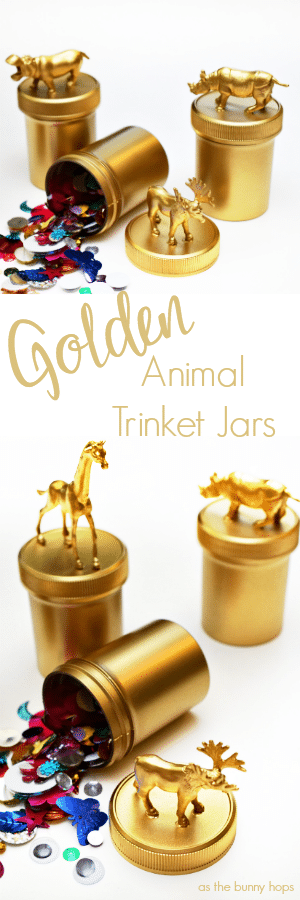 Golden Animal Trinket Jars