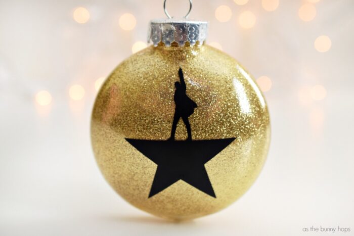 Make and easy, glittery and fun DIY Hamilton Christmas Ornaments! 