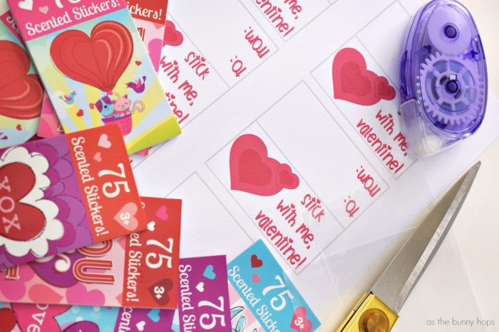 Make fun classroom Valentines to pass out to your friends with stickers and a free "stick with me" printable! 