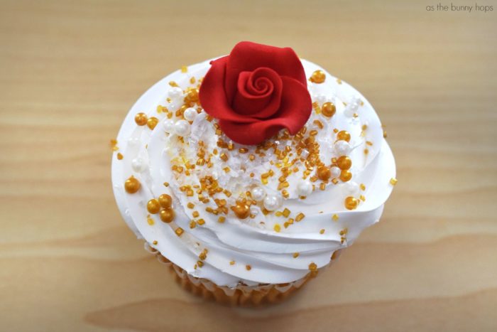 These easy to make Enchanted Rose Cupcakes are the perfect dessert for your Beauty and the Beast-inspired birthday party! 