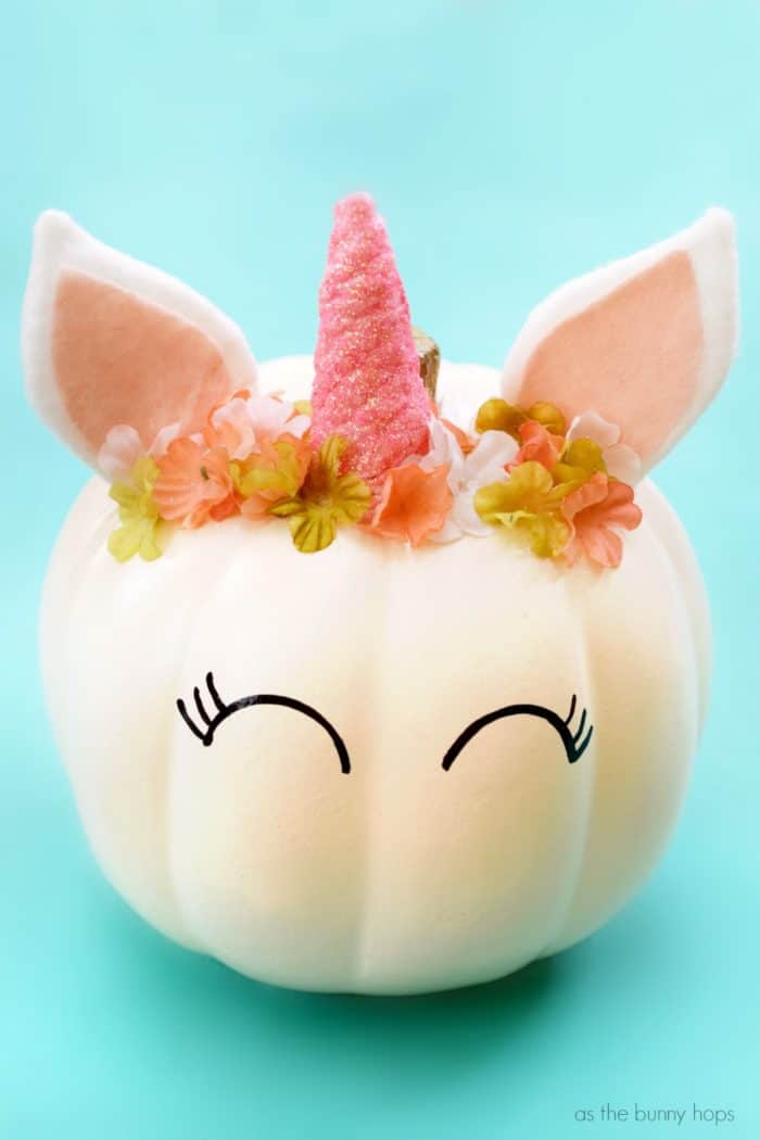You'll have the most magical Halloween decorations around when you make your own unicorn pumpkins! 