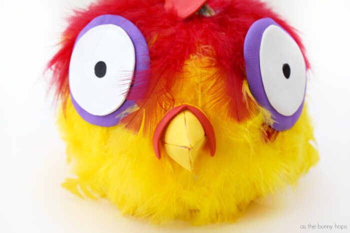 The chicken lives! Get creative this Halloween with an easy to make Hei Hei Pumpkin! 