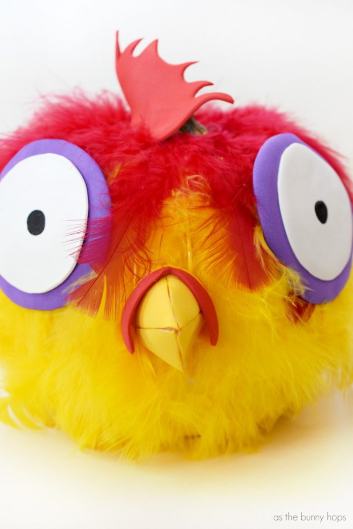 The chicken lives! Get creative this Halloween with an easy to make Hei Hei Pumpkin! 
