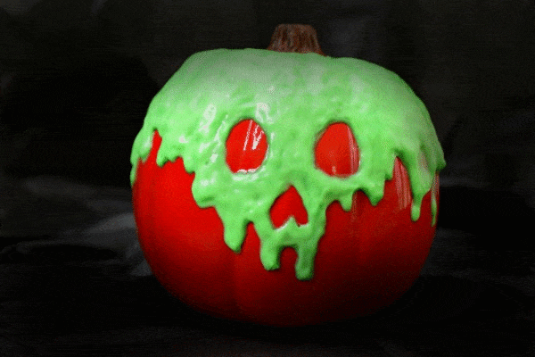 You'll be surprised by just how easy it is to make this Glow In The Dark Poison Apple Pumpkin! 