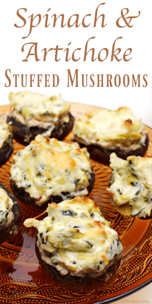 I can never get enough stuffed mushrooms! These spinach artichoke stuffed mushrooms are sure to be a hit at your next gathering. Get the easy recipe and more from As The Bunny Hops!