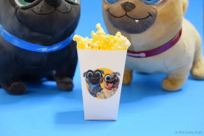 Create a Puppy Dog Pals popcorn box with this fun printable. It's perfect for a snack while watching the show or for a Puppy Dog Pals-themed party! Get the printable and instructions for this easy Disney DIY at As The Bunny Hops.
