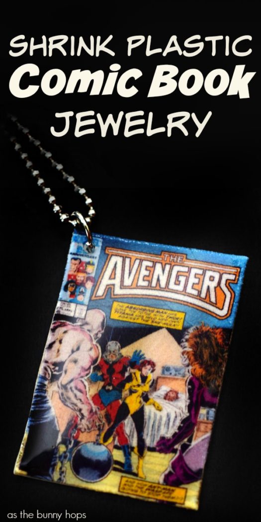 Celebrate Ant-Man and the Wasp with easy to make shrink plastic comic book jewelry based on one of their classic covers. Get the instructions on how to make your own, including shrinky dink tips at As The Bunny Hops! 