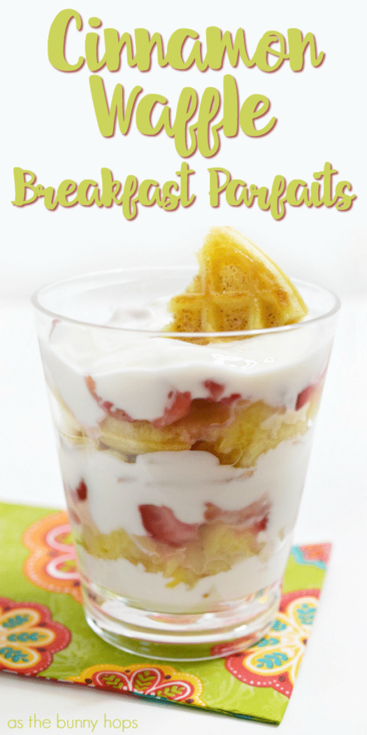 Enjoy a weekend-worthy breakfast any day of the week with these easy Cinnamon Waffle Breakfast Parfaits. Get the full recipe at As The Bunny Hops!
