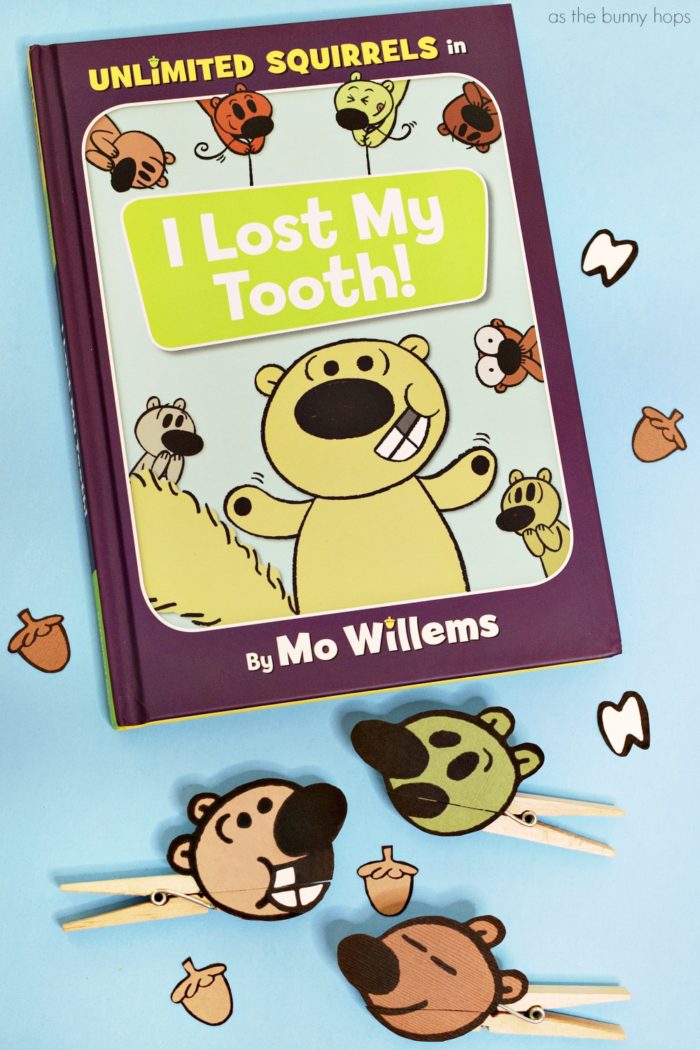 Celebrate Mo Willems’ new series, Unlimited Squirrels, and the debut book, I Lost My Tooth!, with these easy DIY clothespin puppets! Hop over to As The Bunny Hops to download the printable. 