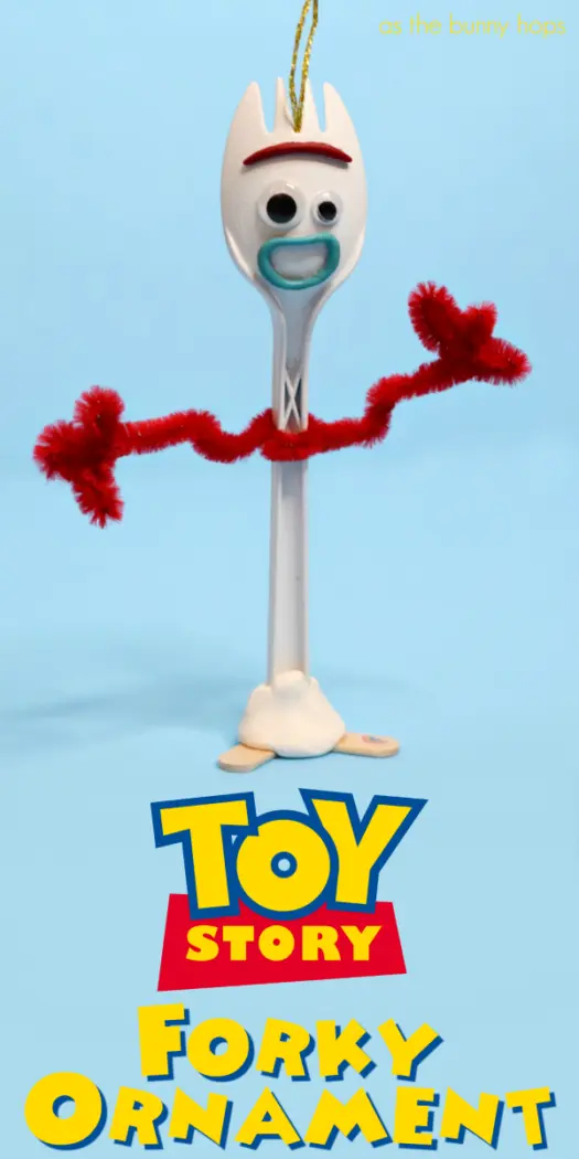 Celebrate Toy Story 4 by making this easy Forky ornament for your Christmas tree! Get all of the DIY details and a ton of Disney holiday inspiration at As The Bunny Hops!