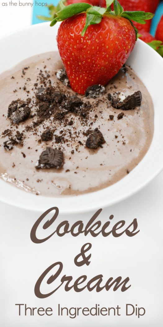 You'll want to enjoy this three ingredient cookies and cream dip all summer long! It's perfect easy recipe for fruit, shortbread and more. Get the details on how to make a batch for yourself over at As The Bunny Hops! 
