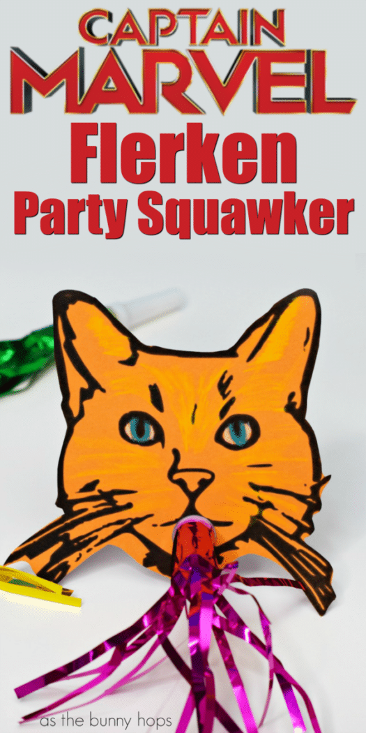 Is Goose your favorite character, too? Then you'll love these Captain Marvel Flerken Party Squawkers! Get the printable for this craft and tons of Marvel DIY inspiration at As The Bunny Hops!