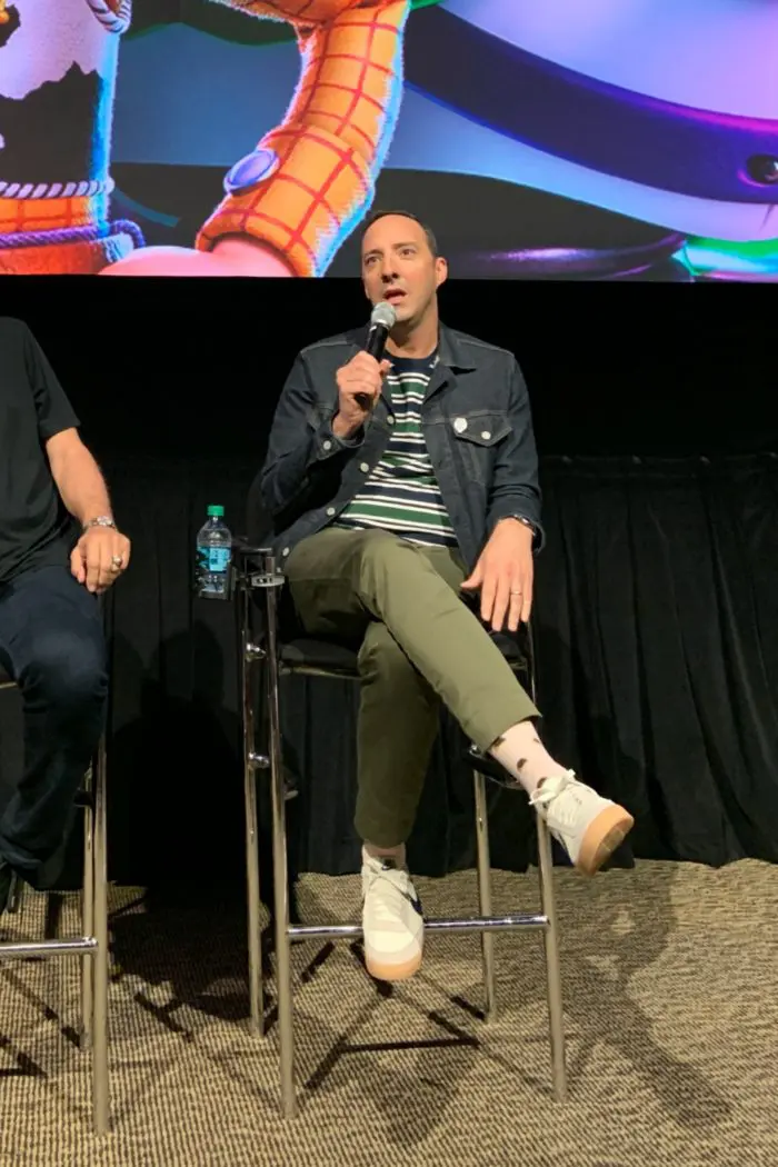 Tony Hale at the Toy Story 4 press conference. Tony Hale talks about why he loves Forky, his new character in Toy Story 4. 
