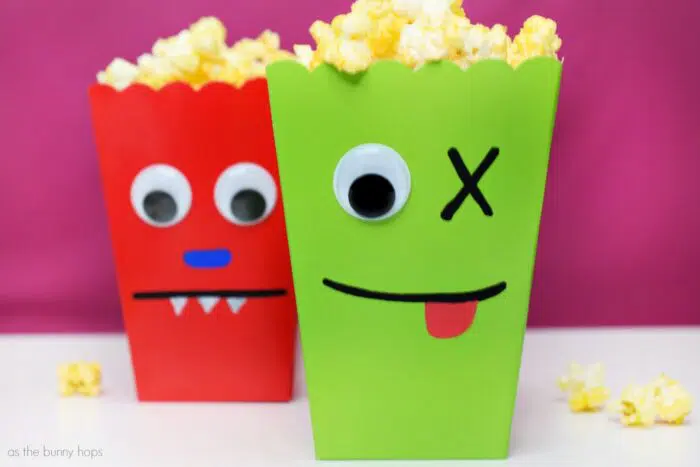 Get ready for an UglyDolls movie night at home by making these easy and fun DIY UglyDolls Popcorn Boxes! 
