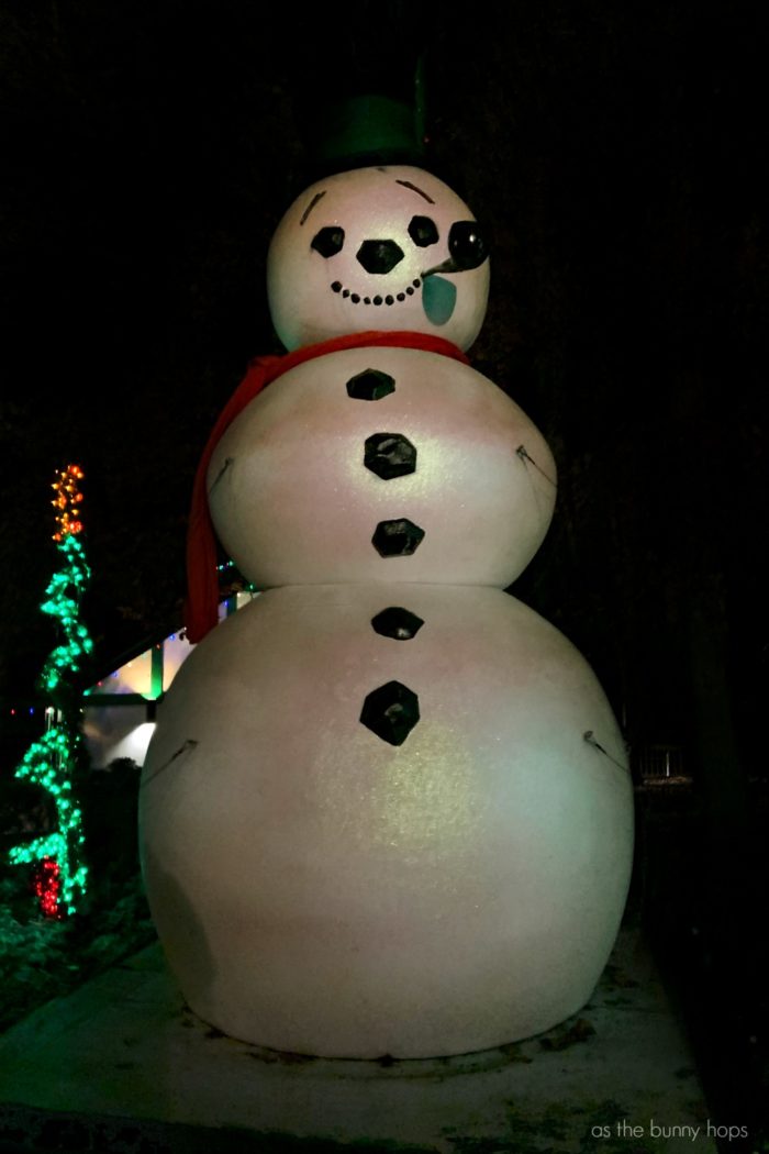 Snowman at Christmas Town in Busch Gardens Williamsburg