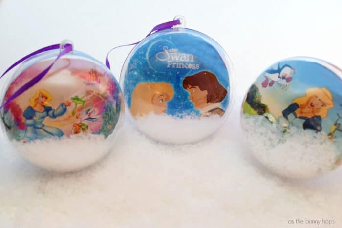 Celebrate the 25th anniversary of The Swan Princess by making kid-friendly Swan Princess Snow Globe Ornaments! 