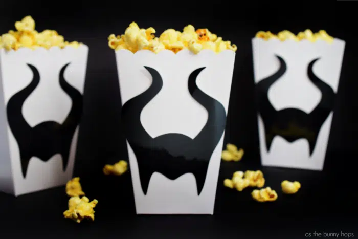 Get ready for your next movie night with these Maleficent Popcorn Boxes! Hop over to As The Bunny Hops for the details on how to make this easy craft, along with a ton of Disney DIY ideas! 