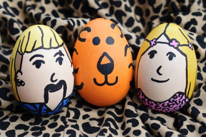 Joe Exotic, Carole Baskin and Tiger Easter Eggs inspired by Tiger King