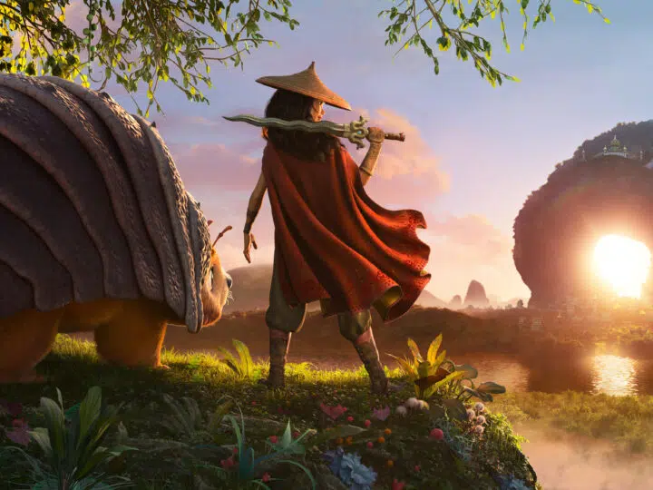 RAYA AND THE LAST DRAGON - As an evil force threatens the kingdom of Kumandra, it is up to warrior Raya, and her trusty steed Tuk Tuk, to leave their Heart Lands home and track down the last dragon to help stop the villainous Druun. © 2020 Disney. All Rights Reserved.