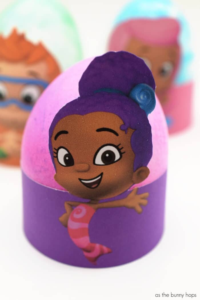 Bubble Guppies bubble dyed eggs and Zooli egg wrapper