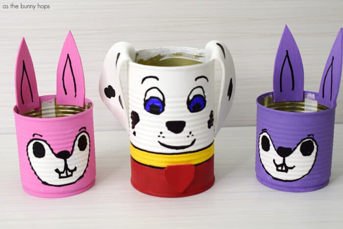 Celebrate spring with these fun Paw Patrol tin can planters! 