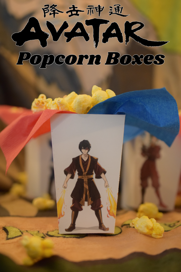 Celebrate Avatar Adversaries with these printable popcorn boxes! Grab the free printable at As The Bunny Hops!